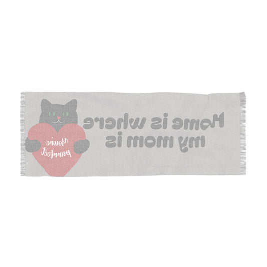 Home Is Where My Mom Is Scarf – Cat Holding Heart "You're Purrfect"