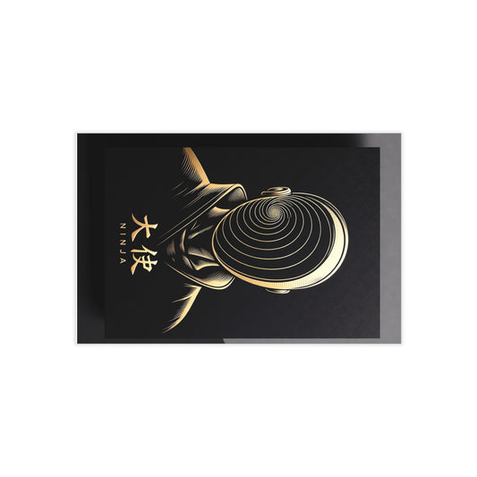 Ninja Gold Foil Business Cards — 100pcs Elegant Black Networking Cards