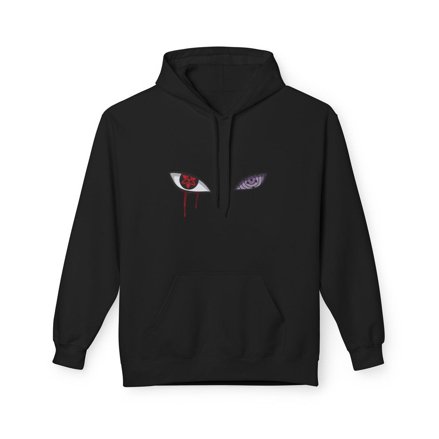 Anime Sharingan Eyes Hoodie — Uchiha-Inspired Red & Purple Eye Graphic Pullover