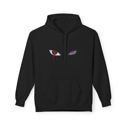 Anime Sharingan Eyes Hoodie — Uchiha-Inspired Red & Purple Eye Graphic Pullover