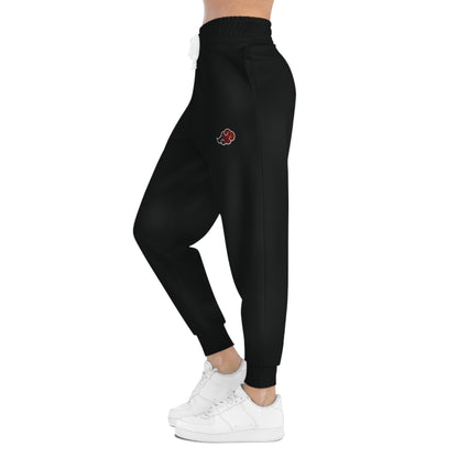 Black Athletic Joggers with Red Rose Patch — Comfortable Casual Sweatpants