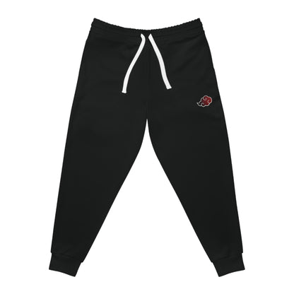 Black Athletic Joggers with Red Rose Patch — Comfortable Casual Sweatpants