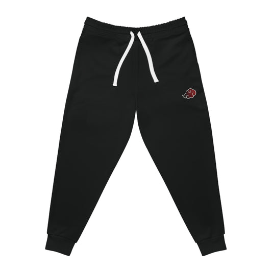Black Athletic Joggers with Red Rose Patch — Comfortable Casual Sweatpants