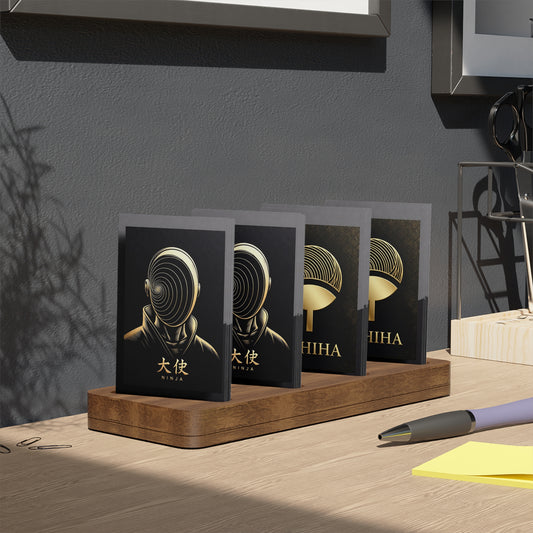 Ninja Gold Foil Business Cards — 100pcs Elegant Black Networking Cards