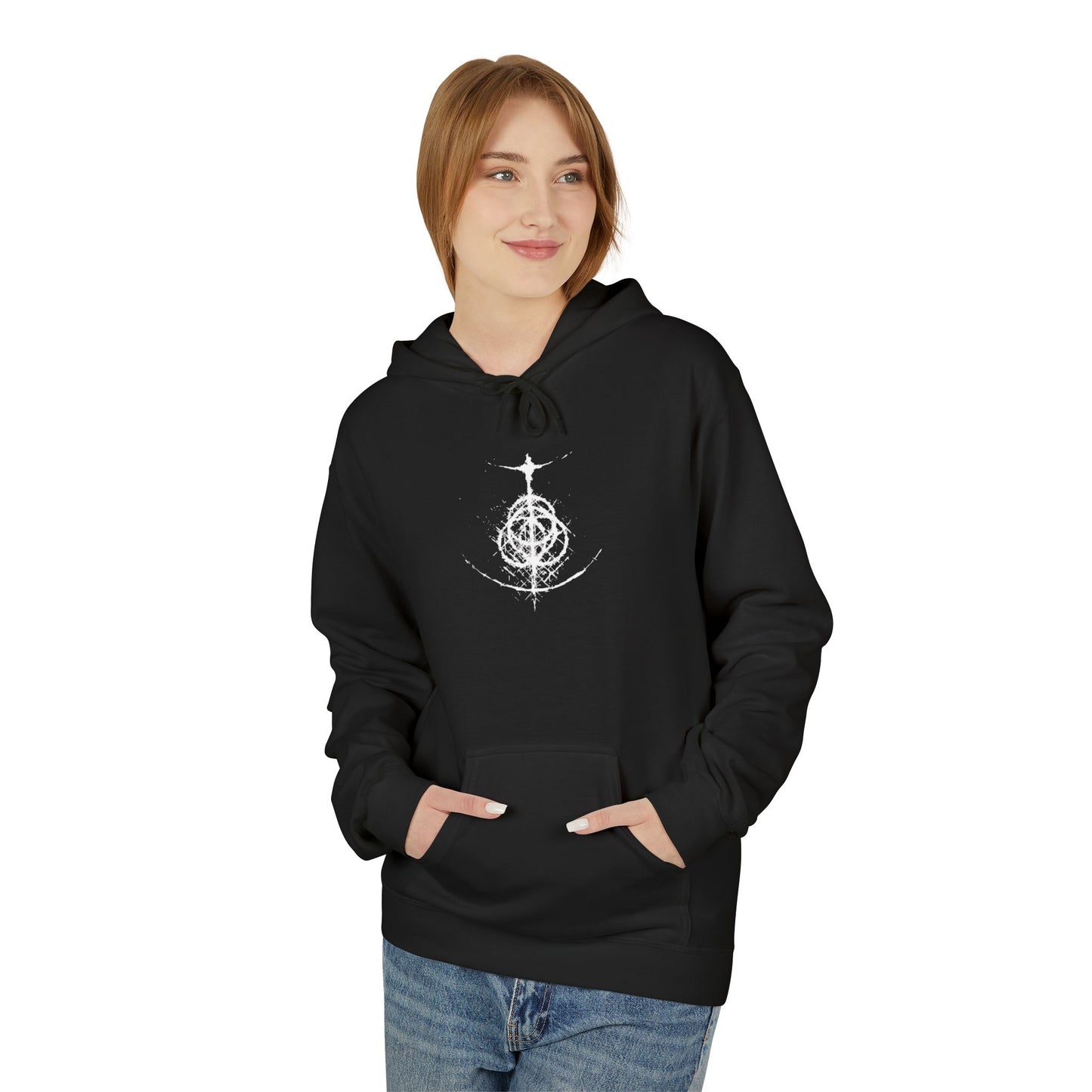 Hoodie — Subtle Grunge Portrait Graphic Pullover